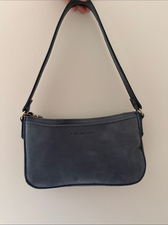Portland Leather Handbags - Portland Leather Dark Navy Shoulder Bag with Gold Hardware